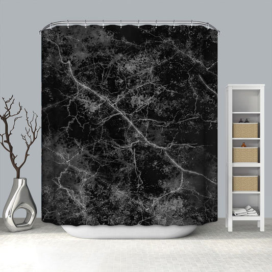 Black Marble Shower Curtain