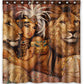 Black African Queen with Lions Wild Shower Curtain
