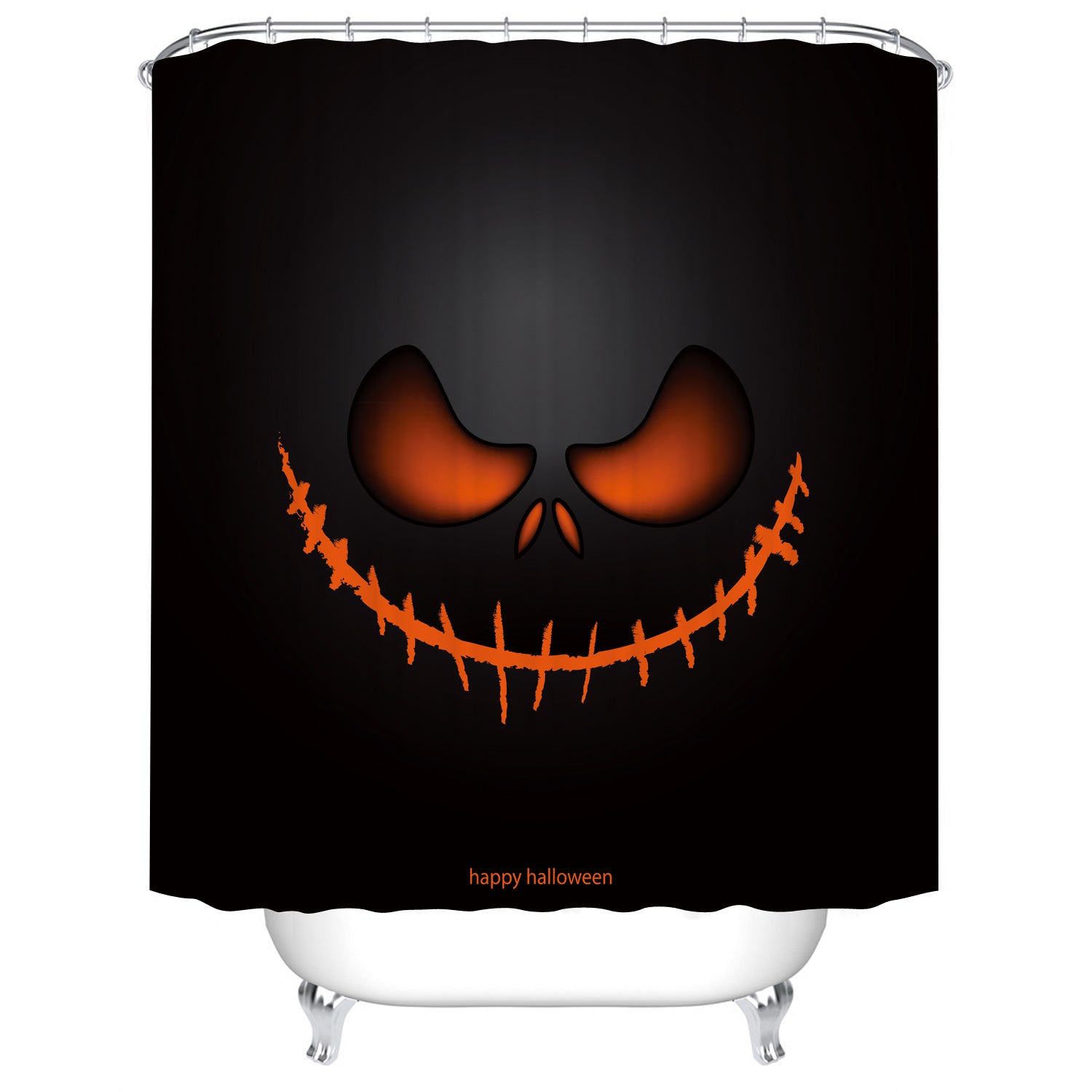 Black Backdrop Halloween Scary Face Shower Curtain