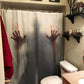 Bloody Hand Print Shadow Scary Shower Curtain