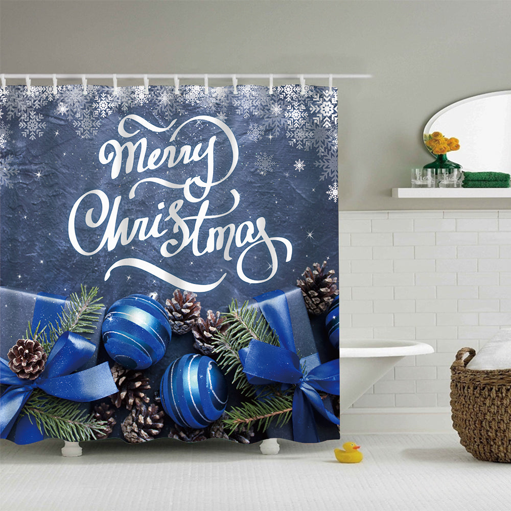 Blue Christmas Design Gifts Shower Curtain