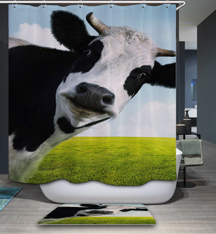Blue Sky Dairy Cow Shower Curtain