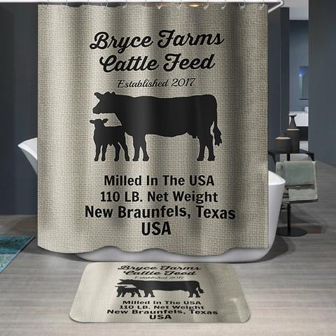 Bryce Farms Texas Cattle Feed Shower Curtain