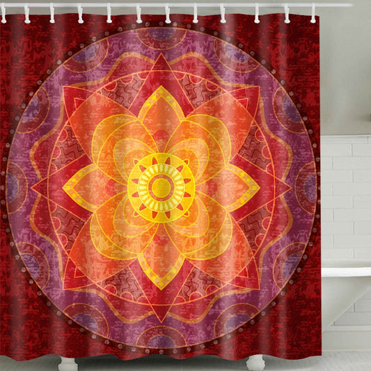 Buddha Lotus Pattern Shower Curtain
