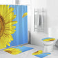Blue Sky Natural Big Sunflower Shower Curtain Set - 4 Pcs