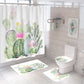 Pink Green Succulents Cactus Shower Curtain