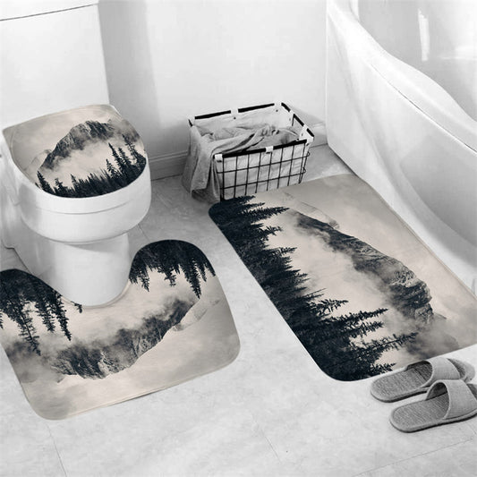 National Parks Canadian Smoky Mountain Cliff Shower Curtain Set - 4 Pcs