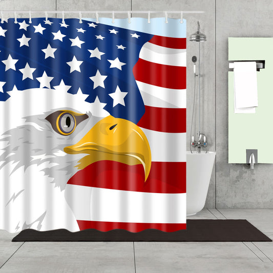 Bald Eagle with American Flag Patriots Shower Curtain