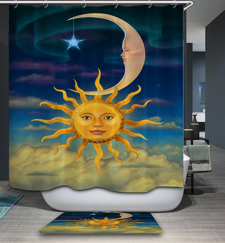 Celestial Man in the Moon the Sun Shower Curtain