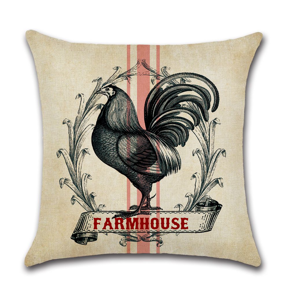 Chicken Rustic Farm Animal Trhow Pillow Cover