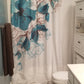 Teal Hibiscus Flower Shower Curtain