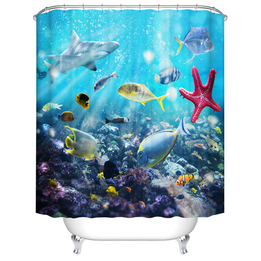 Colorful Sea Life Shower Curtain Underwater Creatures