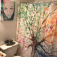 Colorful Watercolors Four Seasons Tree Shower Curtain Set - 4 Pcs