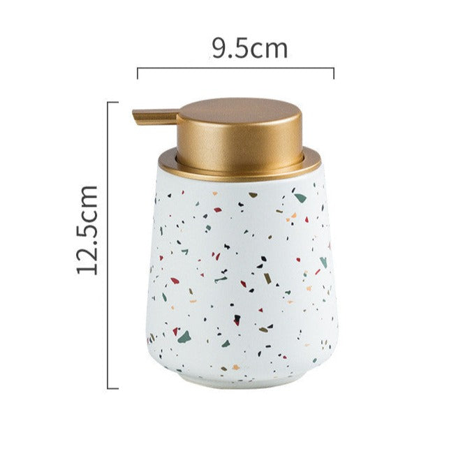 Conical - White Terrazzo Look Ceramic Soap Dispenser