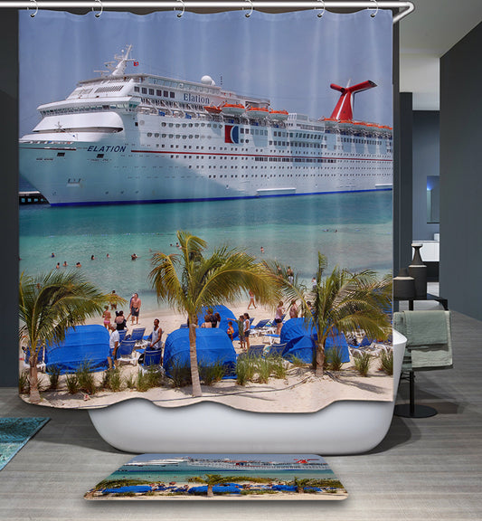 Cozumel Beach Carnival Elation Cruise Ship Shower Curtain