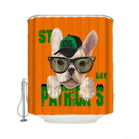 Cute Pet Drawing Lucky Holiday Dog St Patrick's Shower Curtain