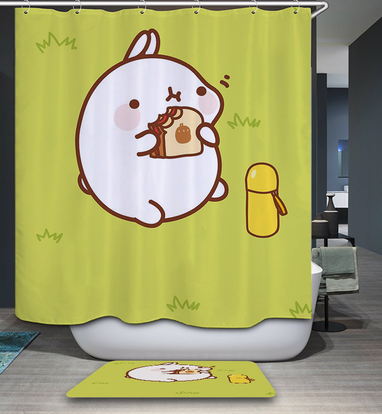 Cute Bunny Kawaii Shower Curtain