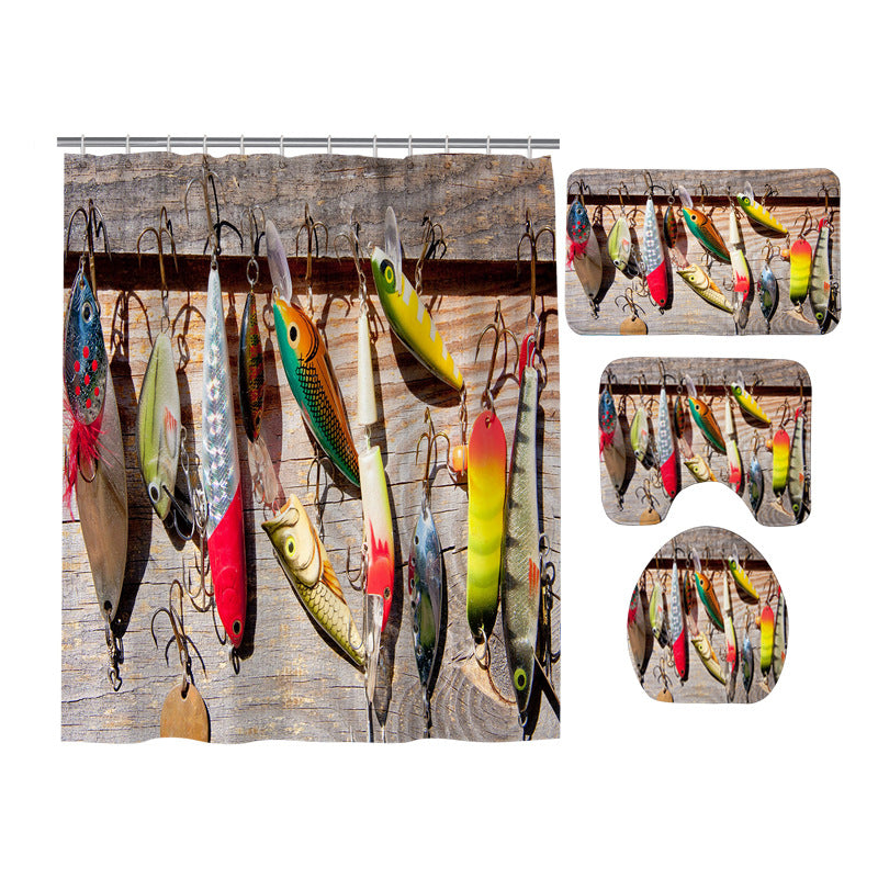 Freshwater Bait and Lures Fishing Gear Shower Curtain