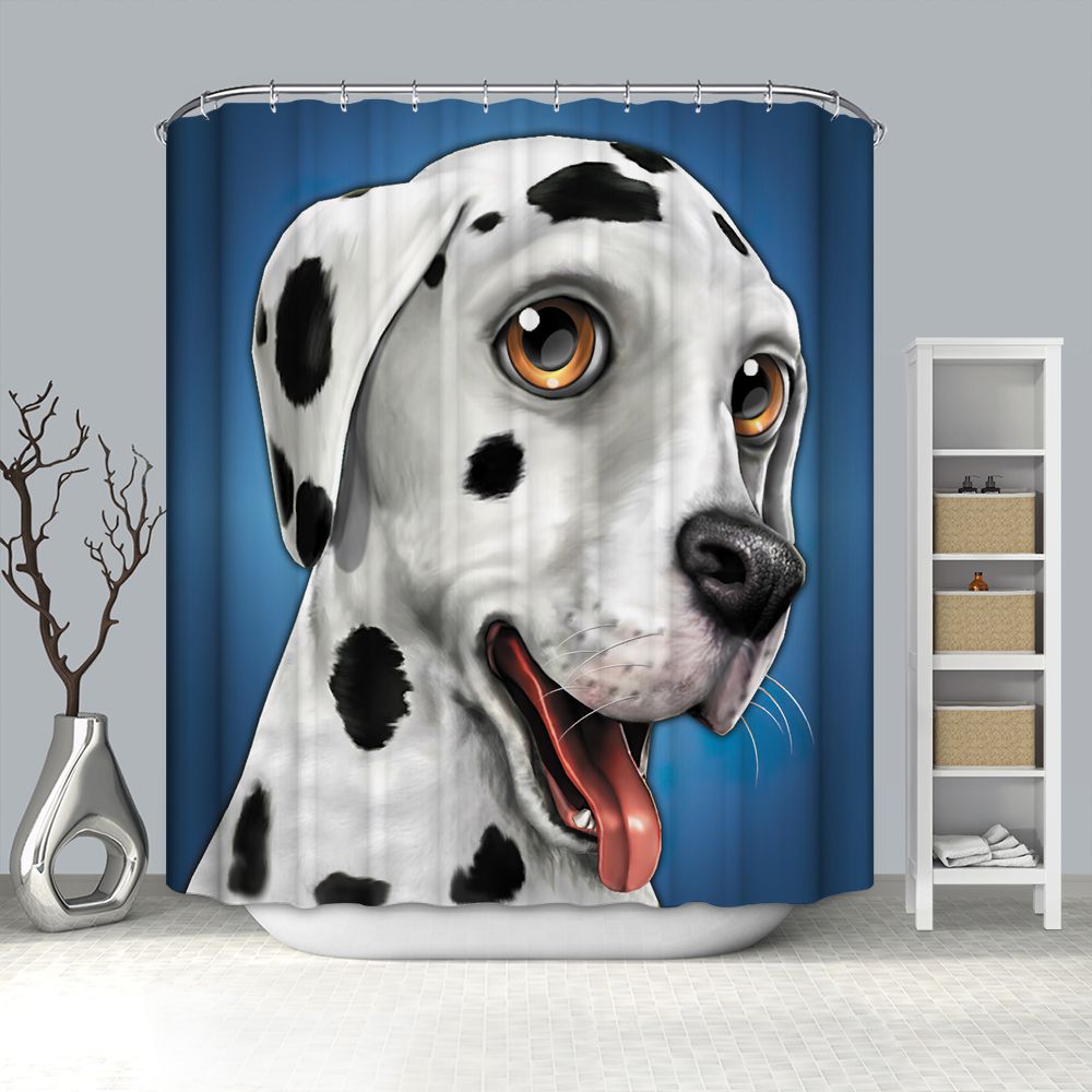 Dalmatian Shower Curtain Lively Dog Pet