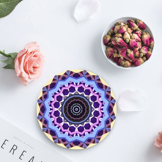 Dazzling Chakra Psychedelic Mandala Ceramic Coasters Set