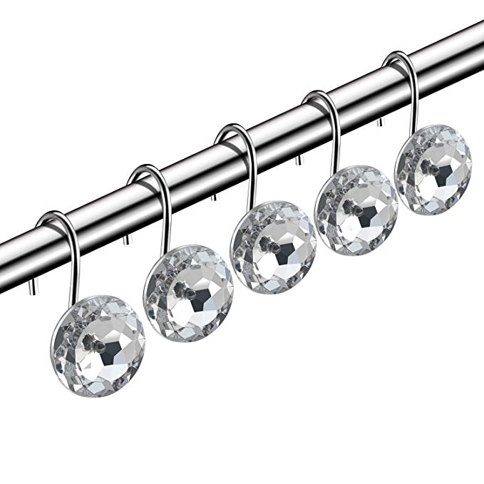 Decorative Acrylic Big Round Transparent Rhinestone Shower Hooks