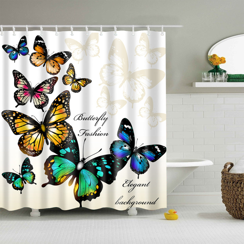 Decorative Butterfly Wings Shower Curtain