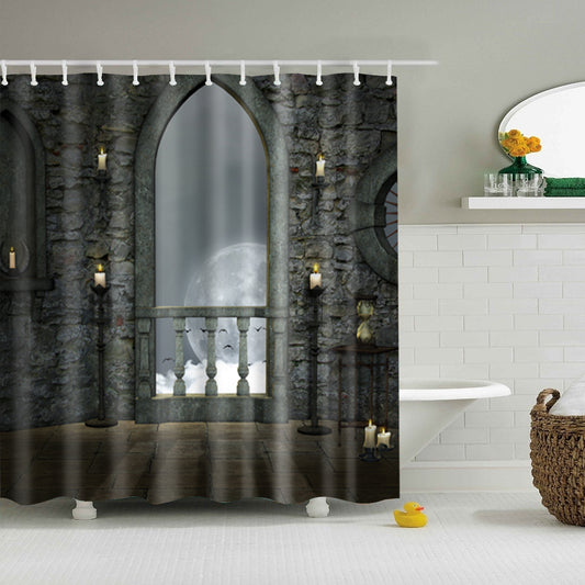 Devil Castle Moon Night Shower Curtain