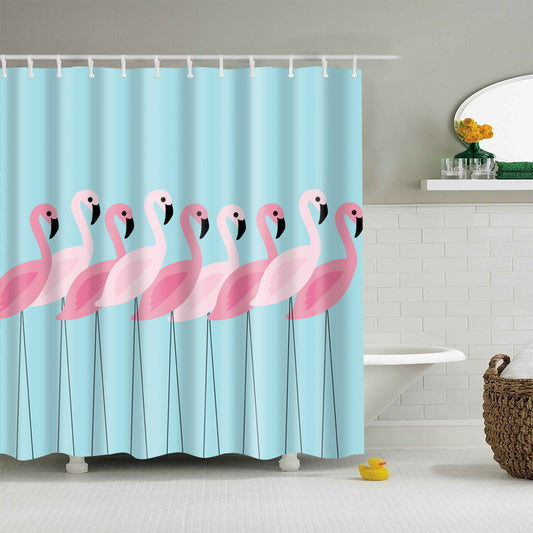Different Type Flamingo Themed Shower Curtain