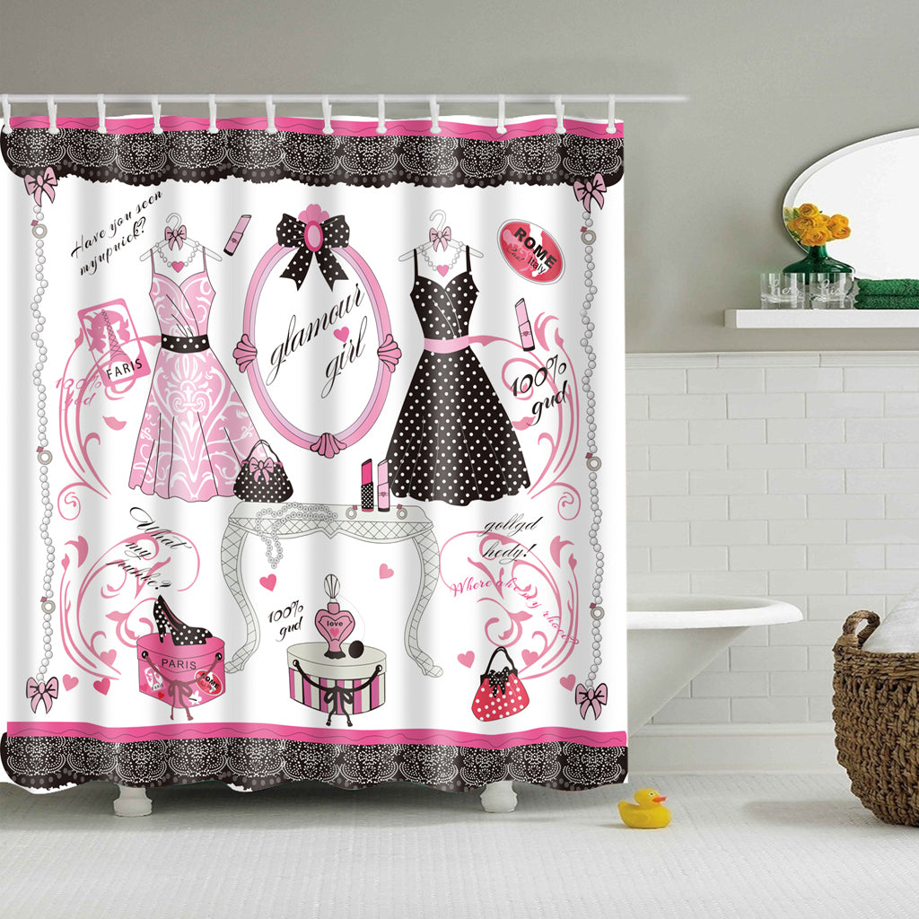 Diva Canvas Fashion Clothes Glamour Girl Shower Curtain