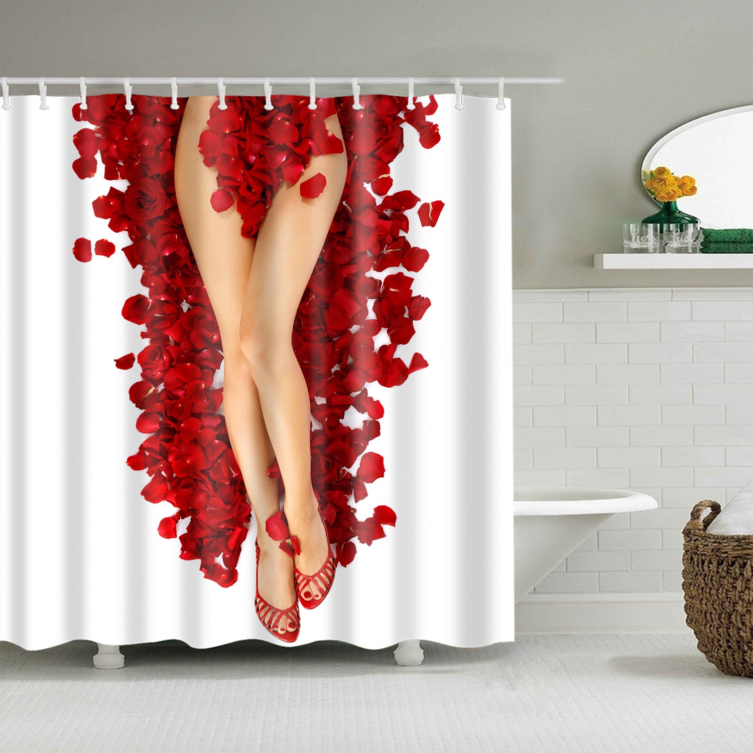 Dried Rose Petals Sexy Women Shower Curtain