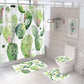 Desert Spiny Cati Flowers Mexican Cactus Shower Curtain Set - 4 Pcs