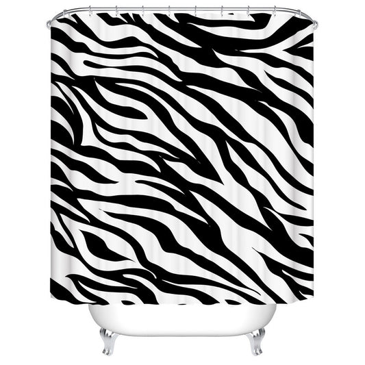 Black White Zebra Print Shower Curtain