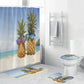 Beach Sand Summer Pineapple with Sunglasses Shower Curtain Set - 4 Pcs