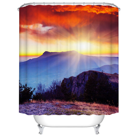 Sunset Clouds at Mountain Landscape Shower Curtain
