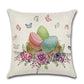 Farmhouse Floral Bunny Colorful Easter Eggs Nest Throw Pillow Cover Set