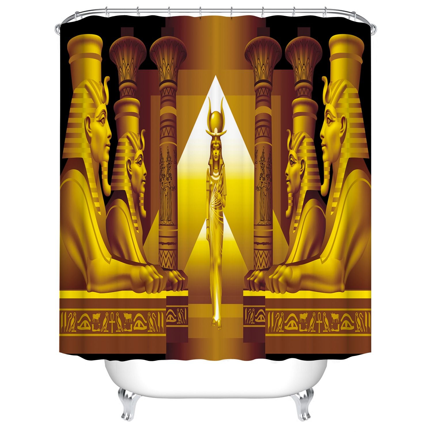Egyptian Queen with Four Sphinx Shower Curtain