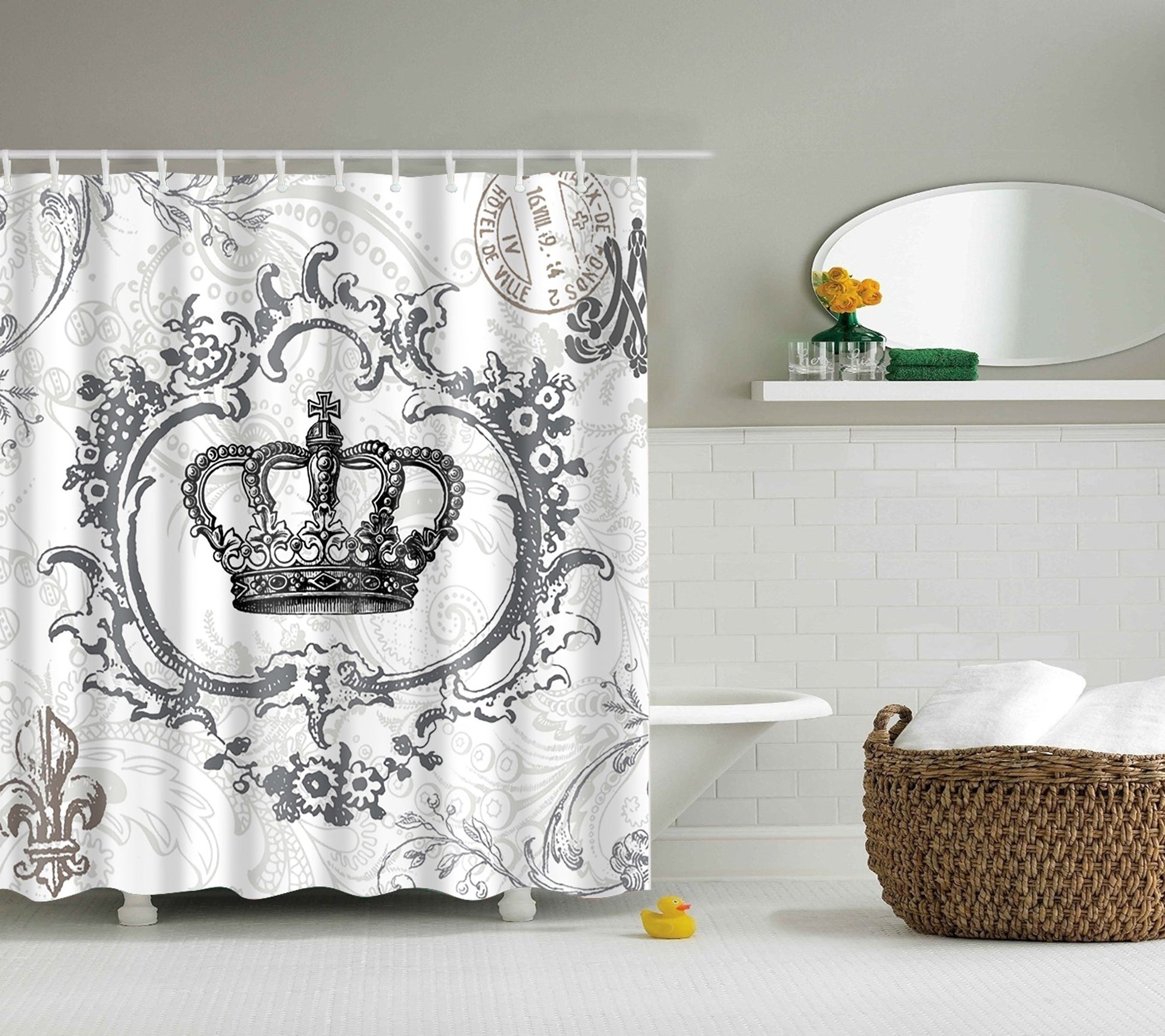 Elegance Queen Crown Design Shower Curtain