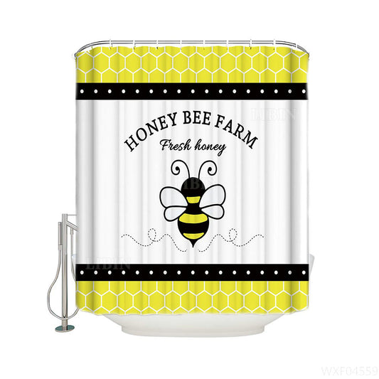 Elegant Girly Quote Fresh Queen Honey Bee Shower Curtain