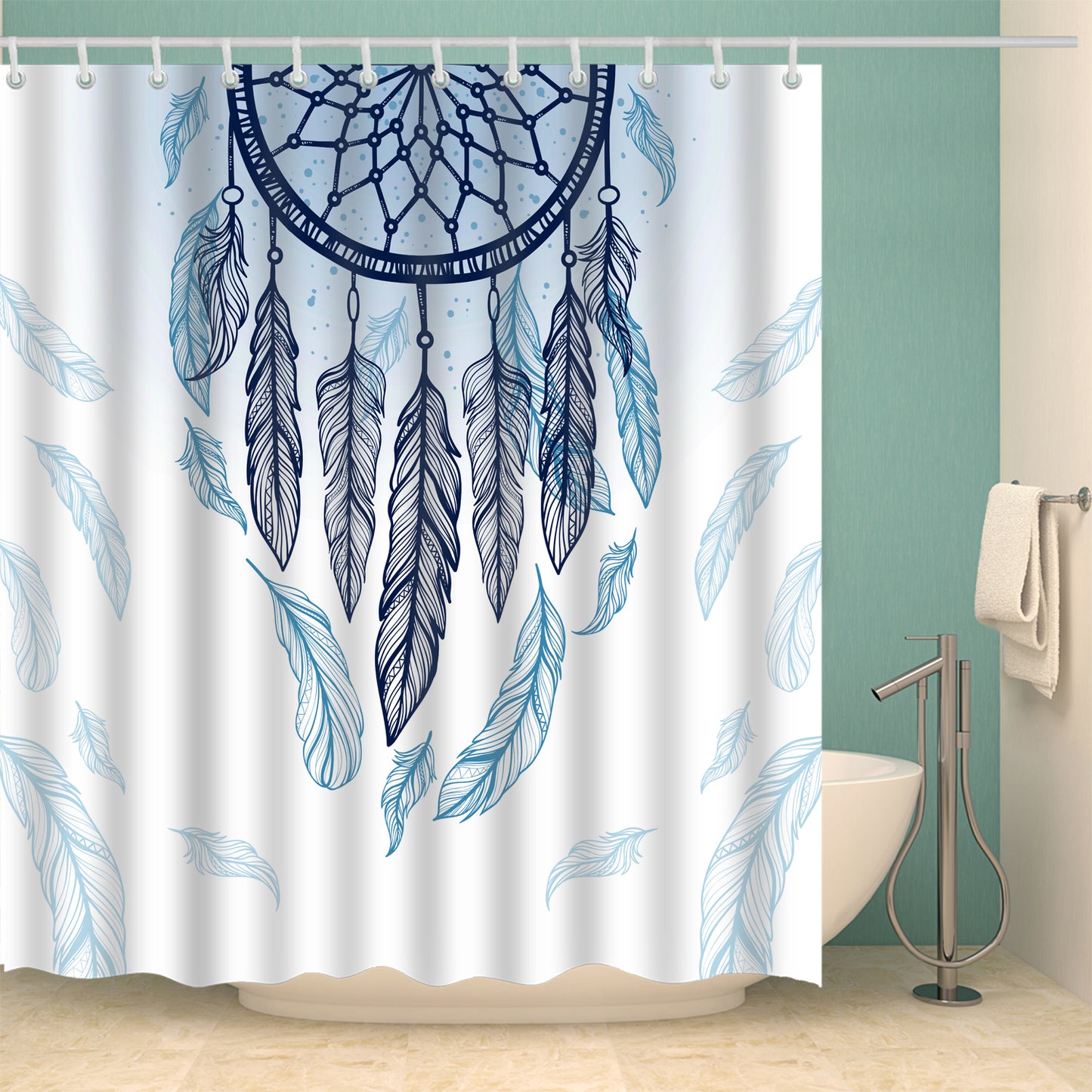 Ethnic Style Dream Catcher With Feathers Shower Curtain