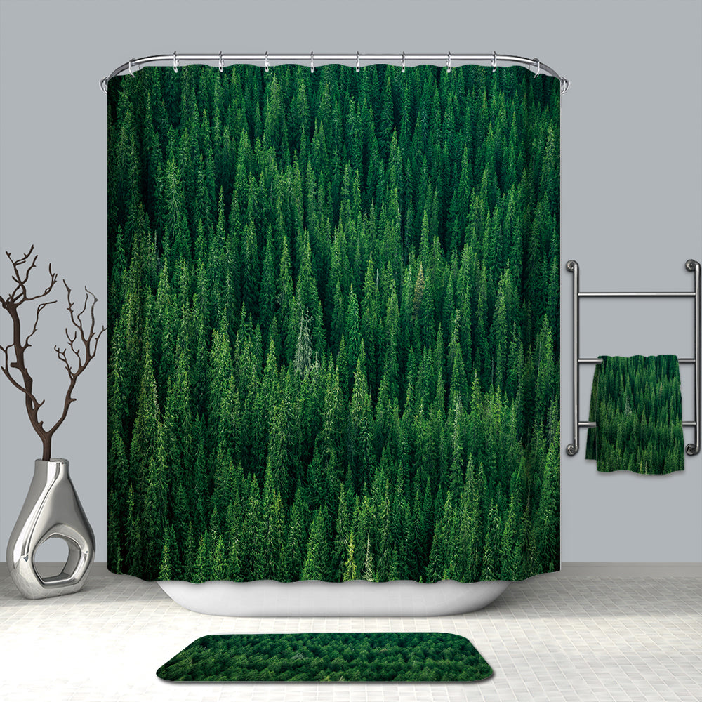 Ever Green Fir Forest Tamarack Larch Tree Shower Curtain