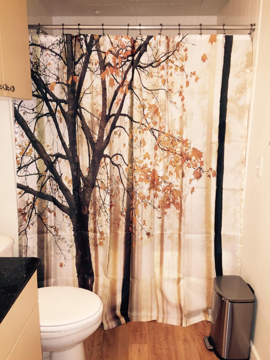Autumn Brown Fall Tree Shower Curtain