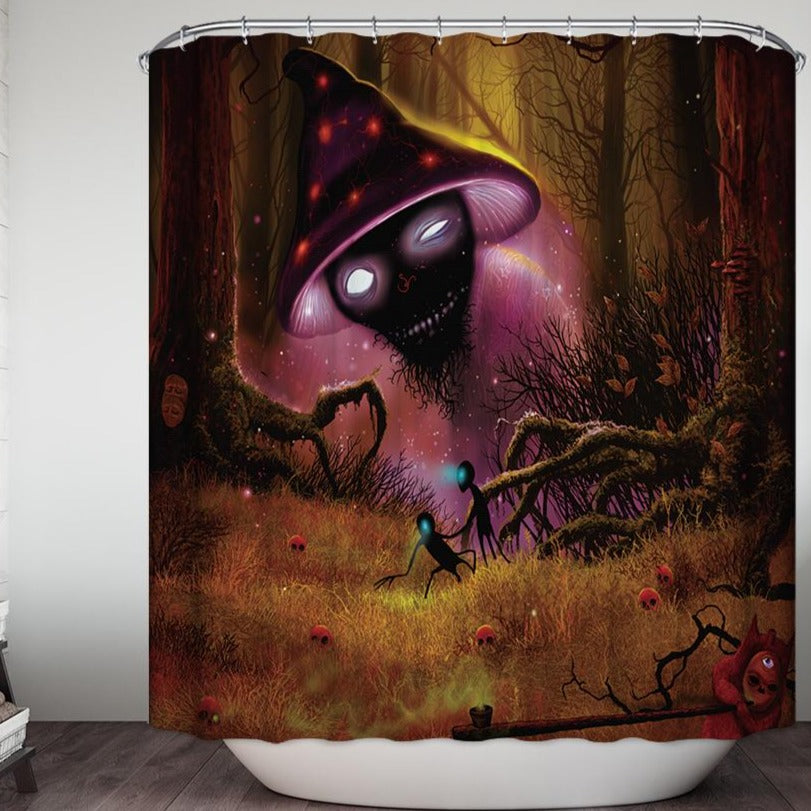 Fantastic Mashrooms World in Magic Forest Shower Curtain
