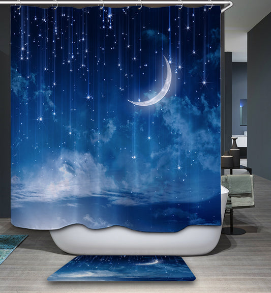 Fantasy Sky Sweet Night Blue Moon Shower Curtain