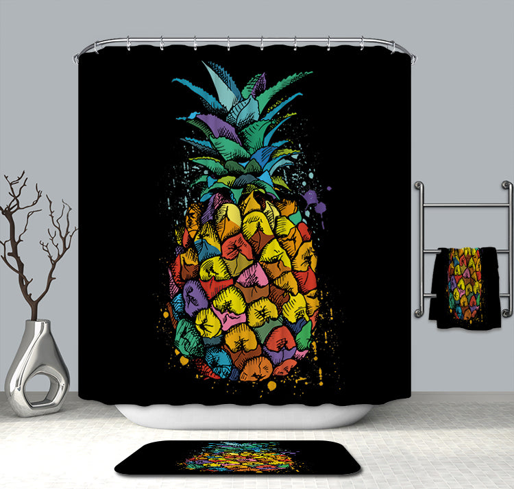 Fruit Colorful Pineapple Shower Curtain