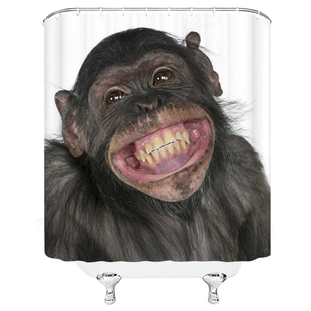 Smiling Ape Gorilla Shower Curtain