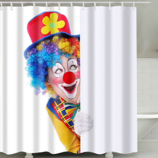 Funny Peeking Clown Party Shower Curtain