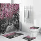 Purple Cherry Blossoms Sakura Shower Curtain Set - 4 Pcs