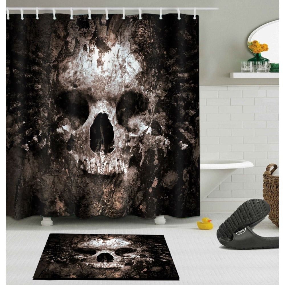 Gothic Horror Skull Ghostbuster Scary Shower Curtain