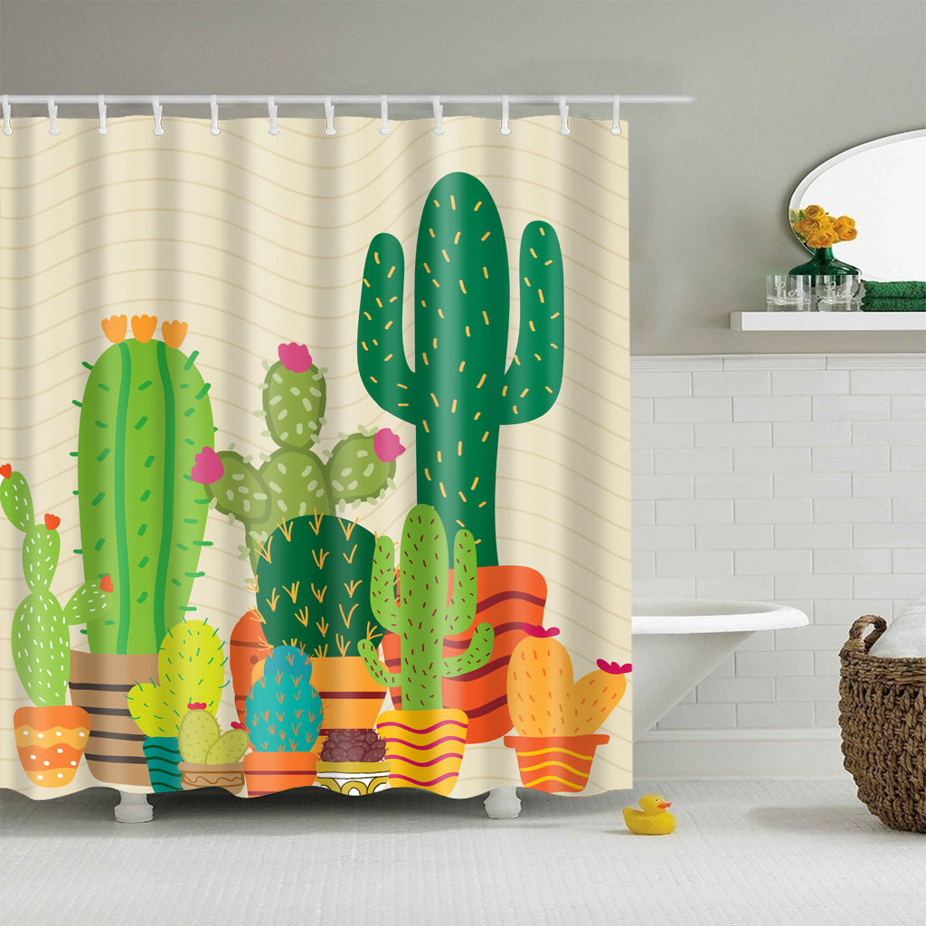 Hand Drawing San Pedro Cactus Shower Curtain