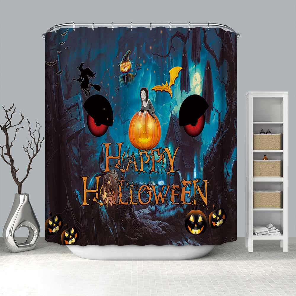 Haunted Lodge in the Woods Female Vampire Shower Curtain